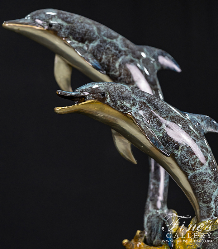 Bronze Statues  - Twin Dolphin Bronze Statue - BS-1323